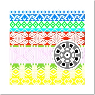 mexican floral wallpaper in totonac folk pattern art in culture graphics Posters and Art